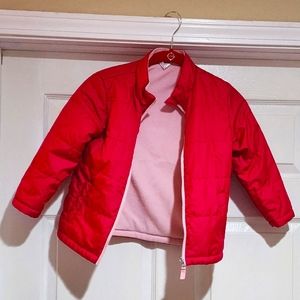 5T no brand pink puffy jacket with fleece liner